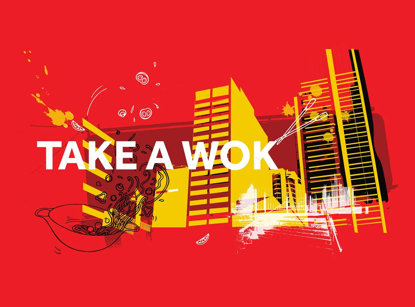 Take a Wok graphic collage
